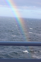 Rainbow dissolving into the North Sea